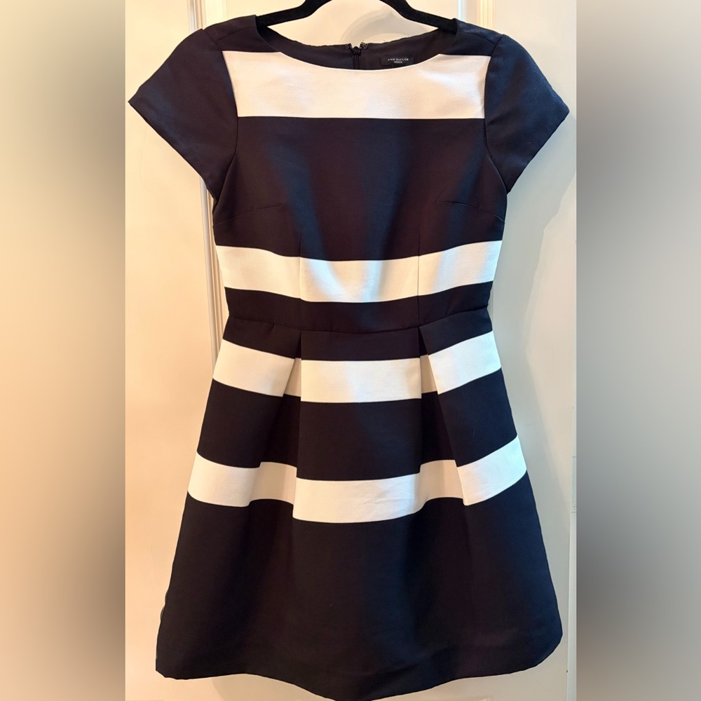 Ann Taylor womens Black and White A-Line Dress